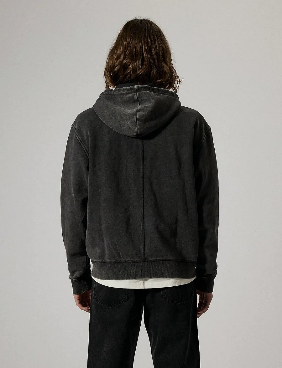 Brixtol Textiles - BT Zip Hoodie - hoodies - washed black - 2