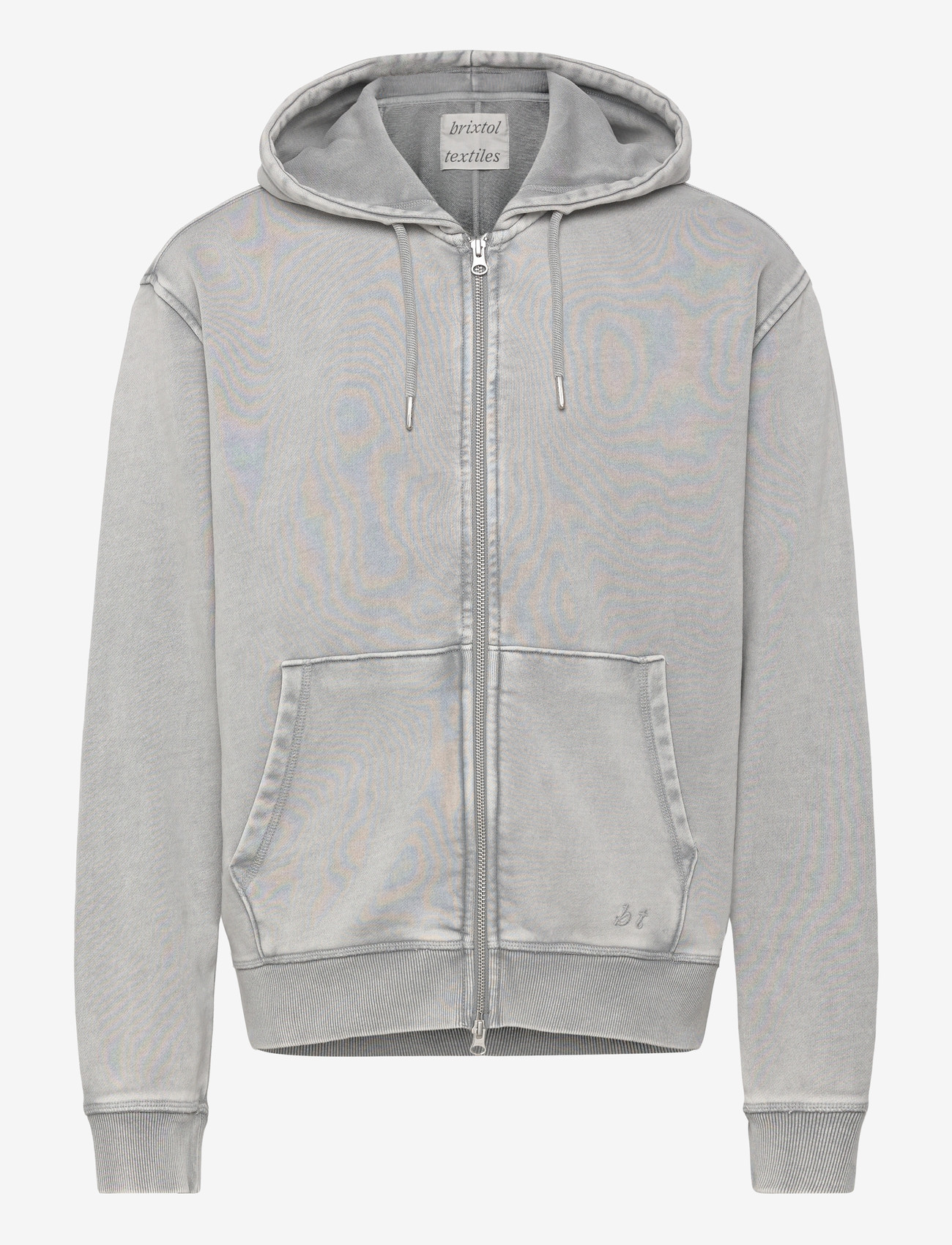 Brixtol Textiles - BT Zip Hoodie Washed Grey - kapuutsiga dressipluusid - washed grey - 1