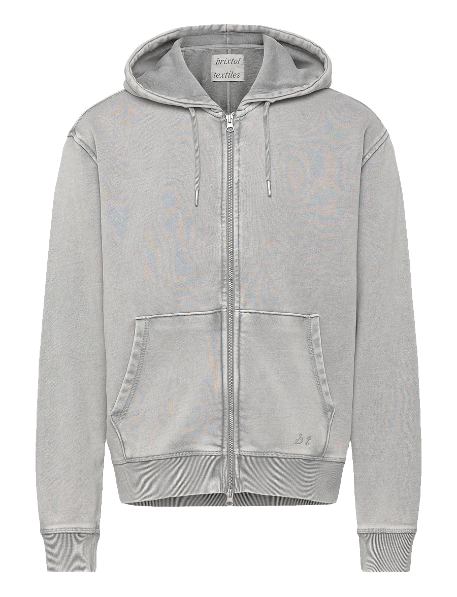 Brixtol Textiles - BT Zip Hoodie - hoodies - washed grey - 1