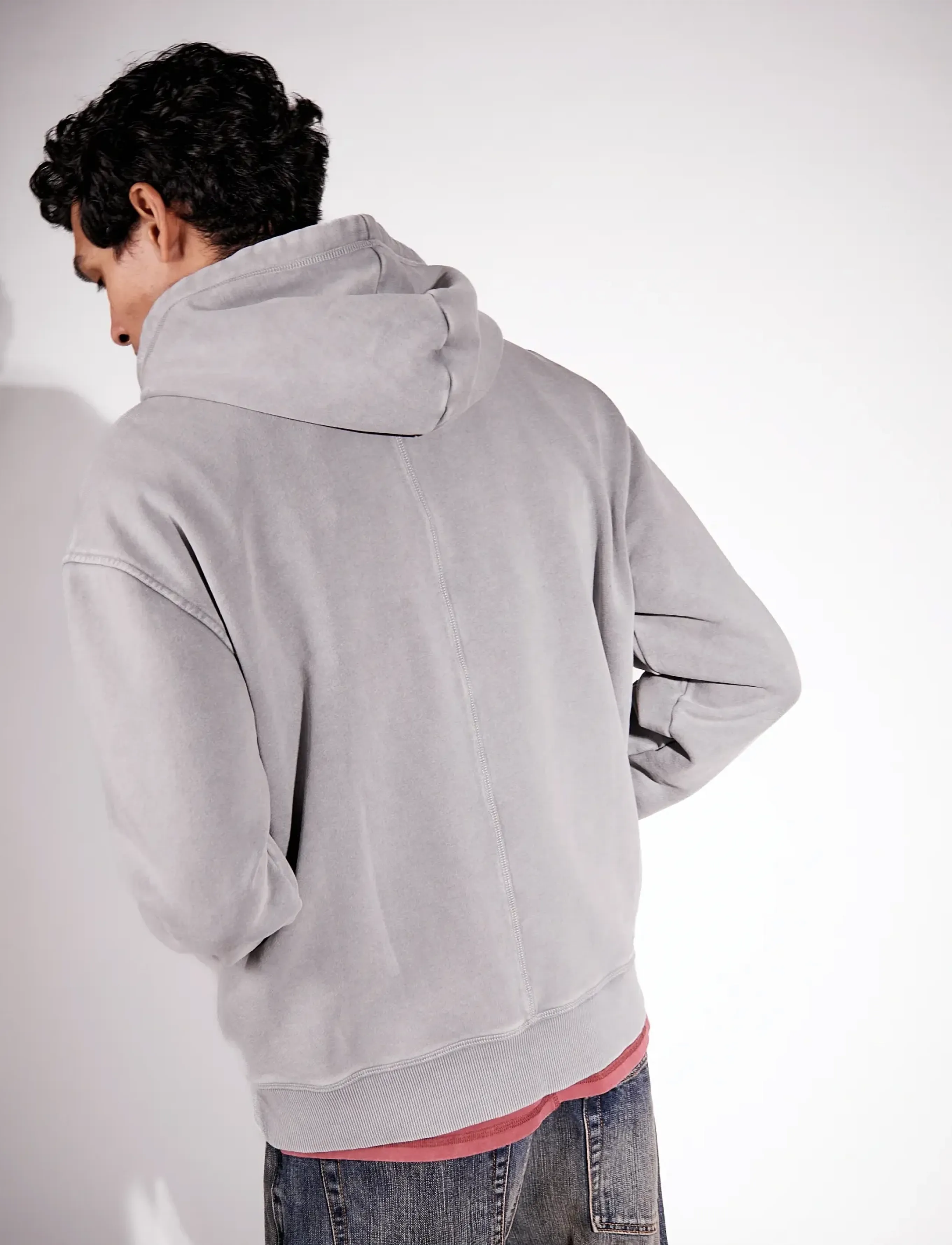 Brixtol Textiles Bt Zip Hoodie Washed Grey, L, Sweatshirts & Hoodies, Grau - Männerswear