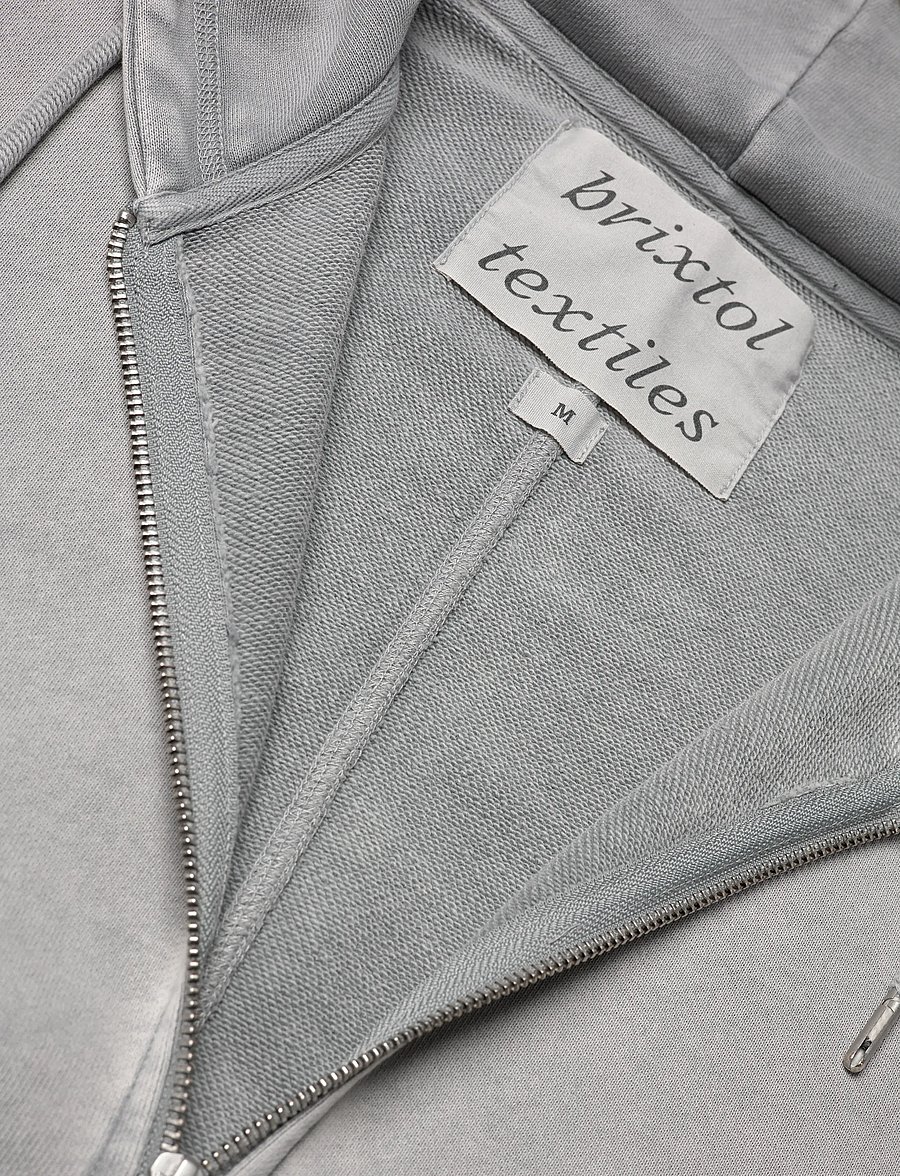 Brixtol Textiles - BT Zip Hoodie - hoodies - washed grey - 4