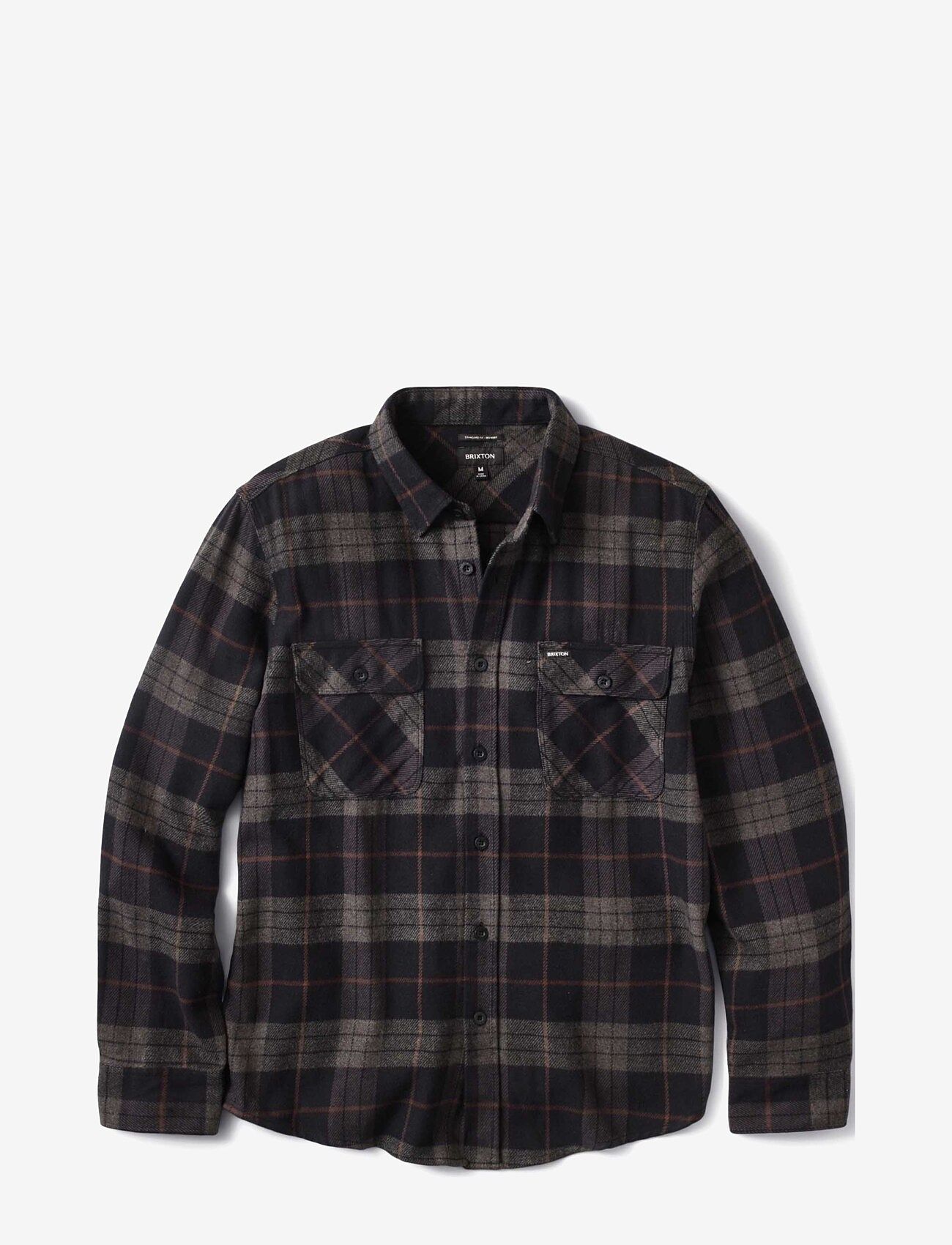 Brixton - Bowery L/S Flannel - black/charcoal - 0