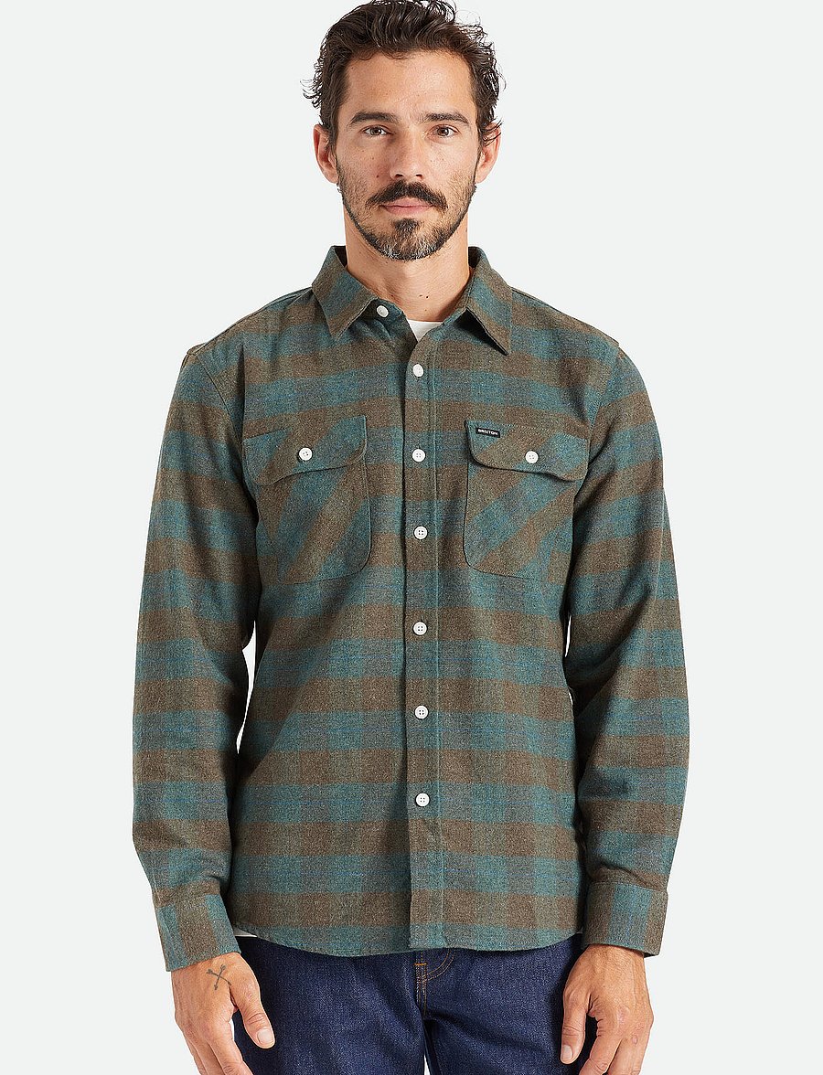 Brixton - Bowery L/S Flannel - ocean - 0