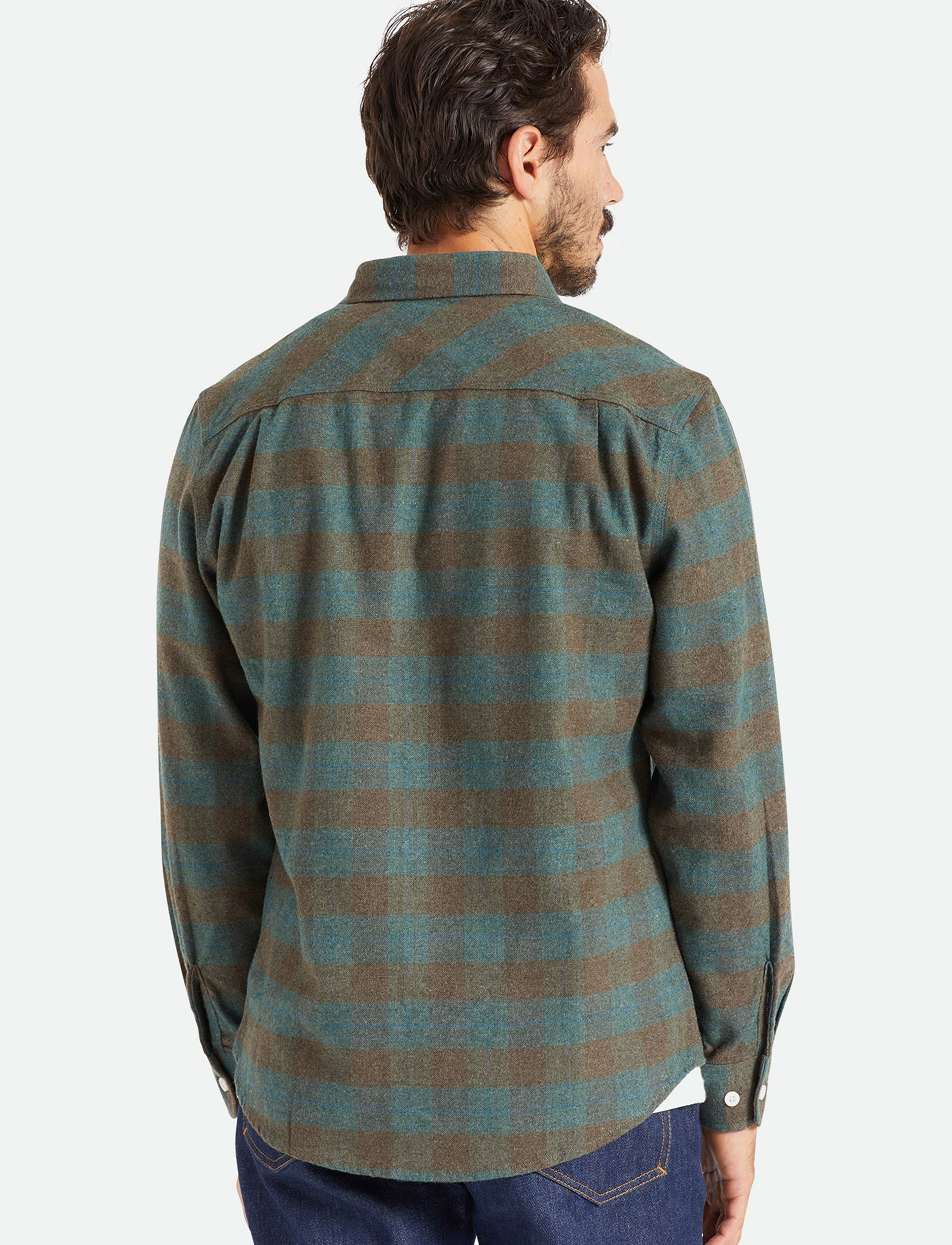 Brixton - Bowery L/S Flannel - ocean - 3