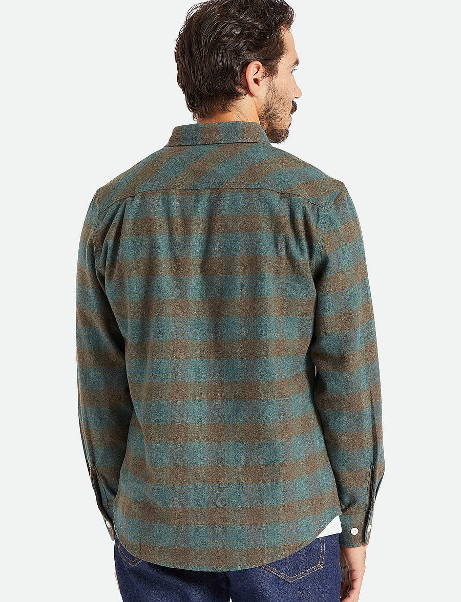 Brixton - Bowery L/S Flannel - ocean - 3