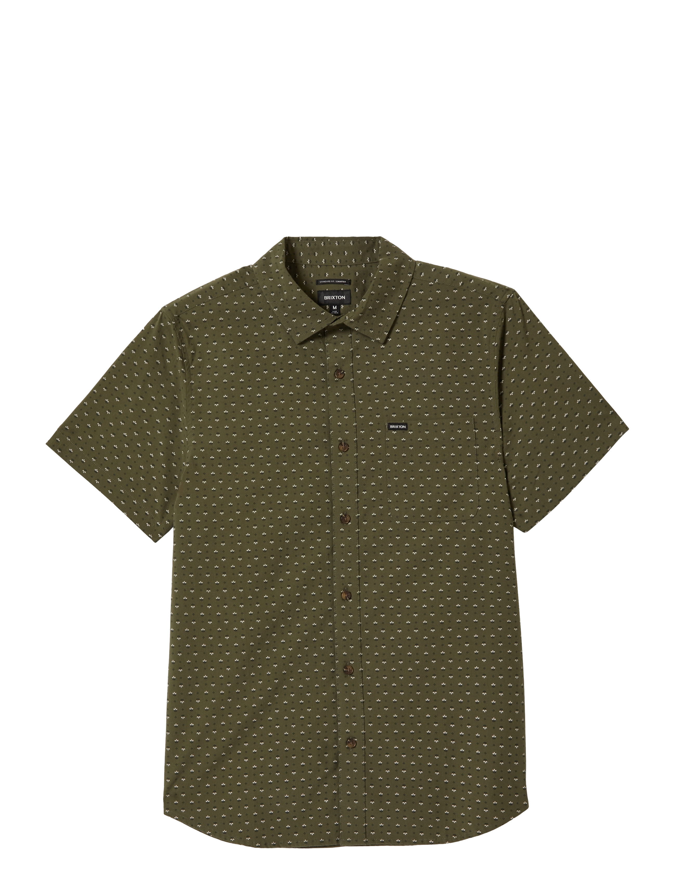 Brixton Charter Print S/S Wvn - Tøj - IVY GREEN/MICRO FLORAL / khaki/green