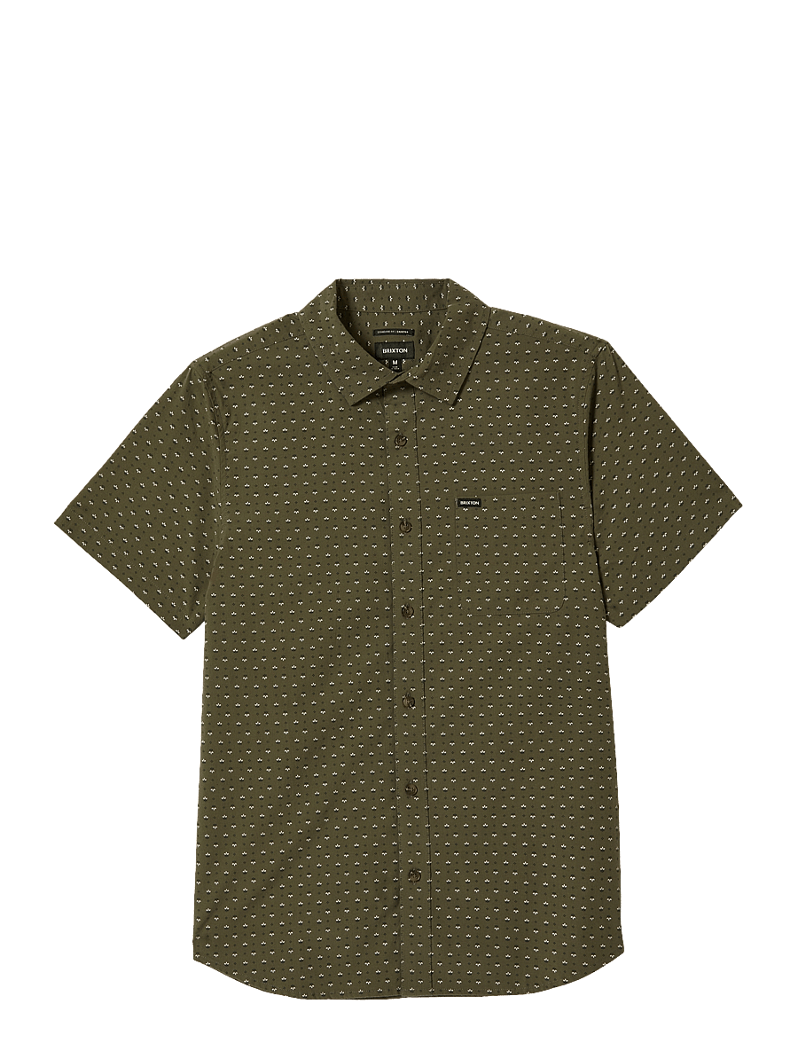 Brixton - Charter Print S/S Wvn - kortærmede skjorter - ivy green/micro floral - 1