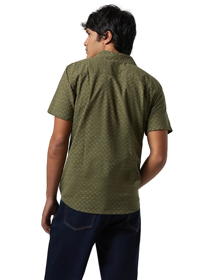 Brixton - Charter Print S/S Wvn - kortærmede skjorter - ivy green/micro floral - 4