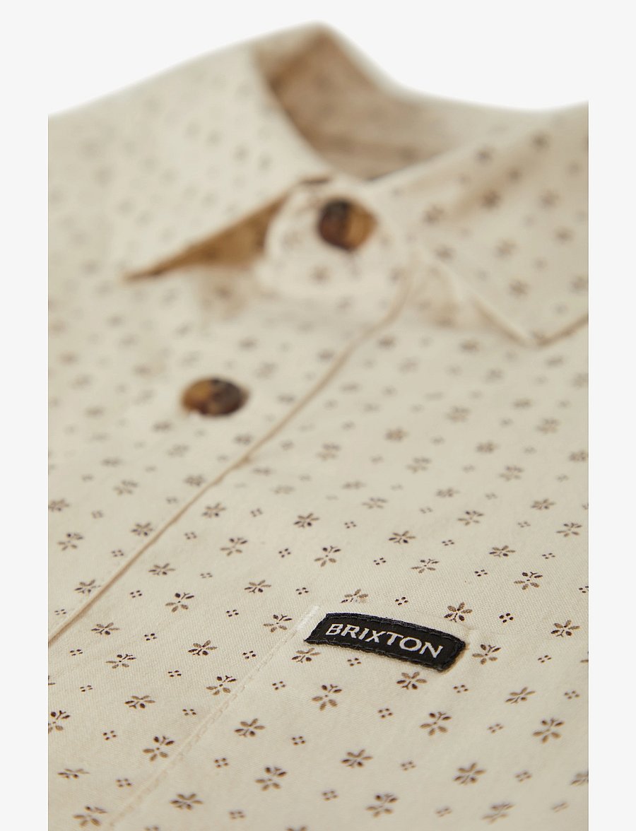 Brixton - Charter Print S/S Wvn - krótki rękaw - off white/micro floral - 2