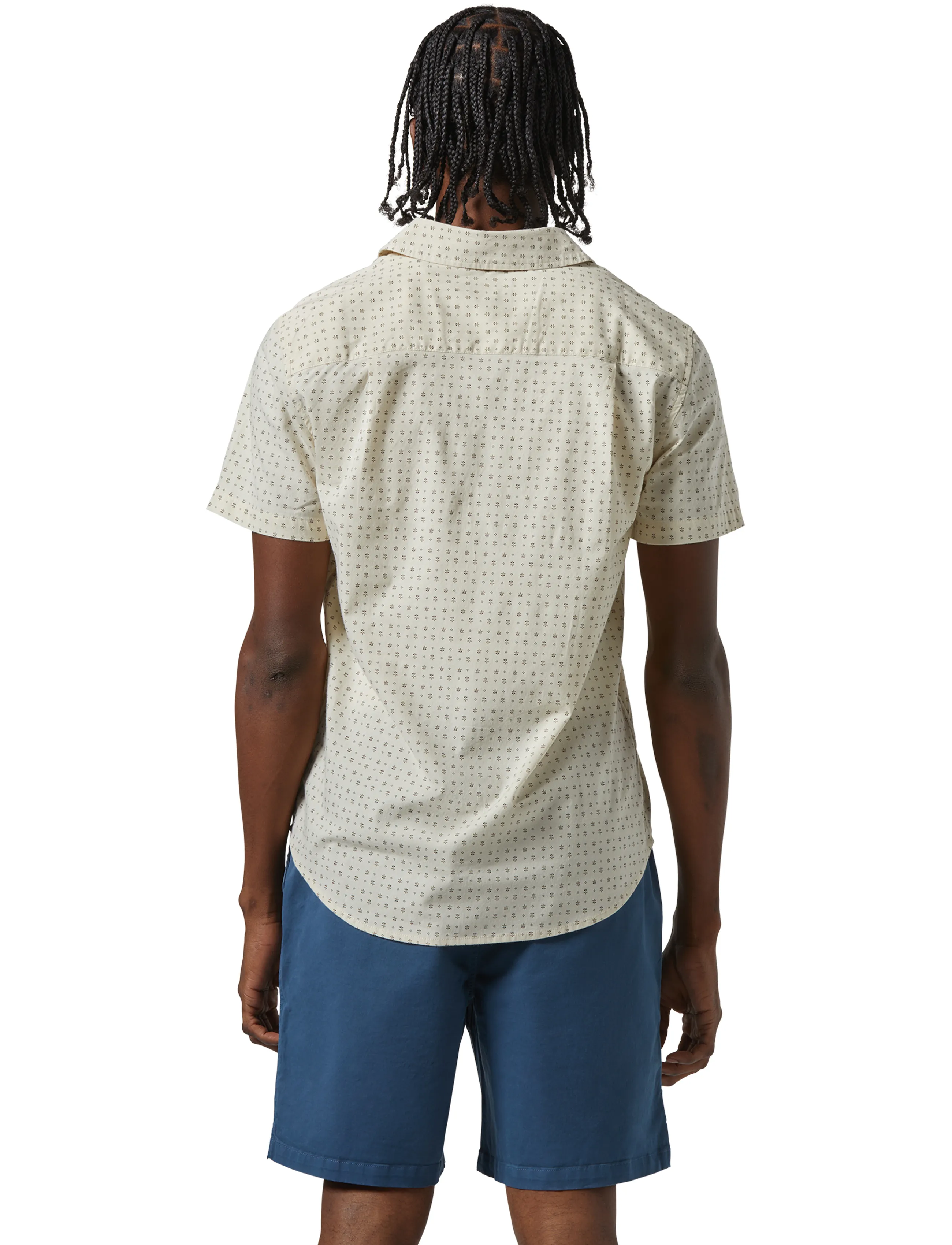 Brixton - Charter Print S/S Wvn - krótki rękaw - off white/micro floral - 4