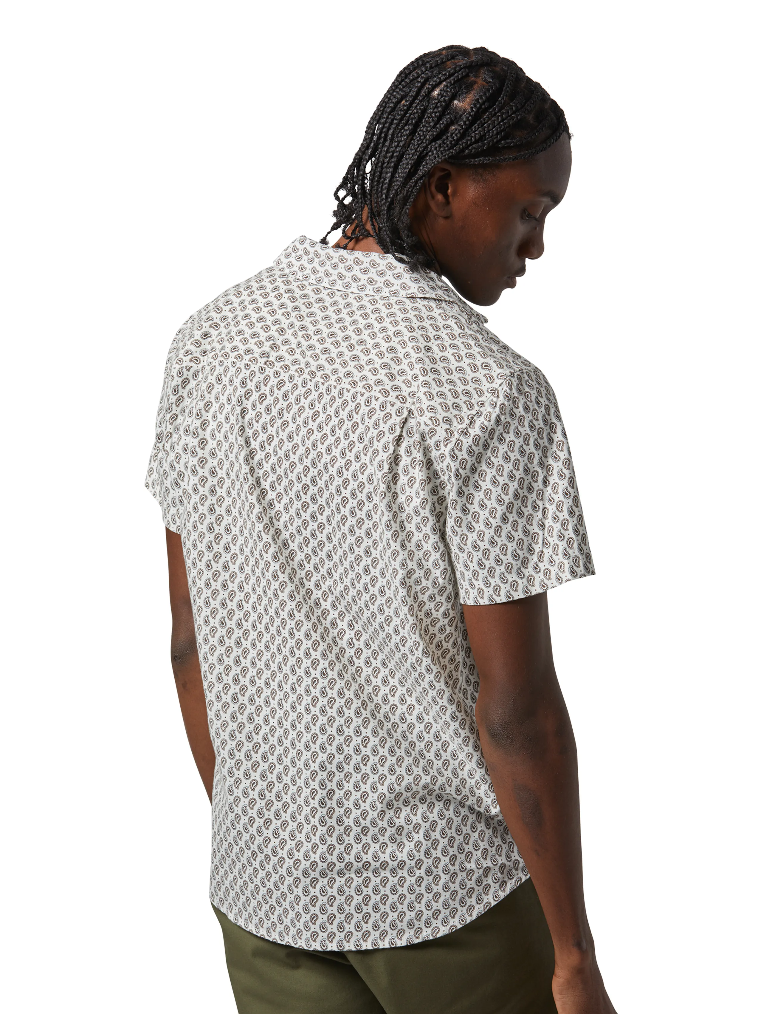 Brixton - Charter Print S/S Wvn - lühikeste varrukatega särgid - off white/paisley - 4