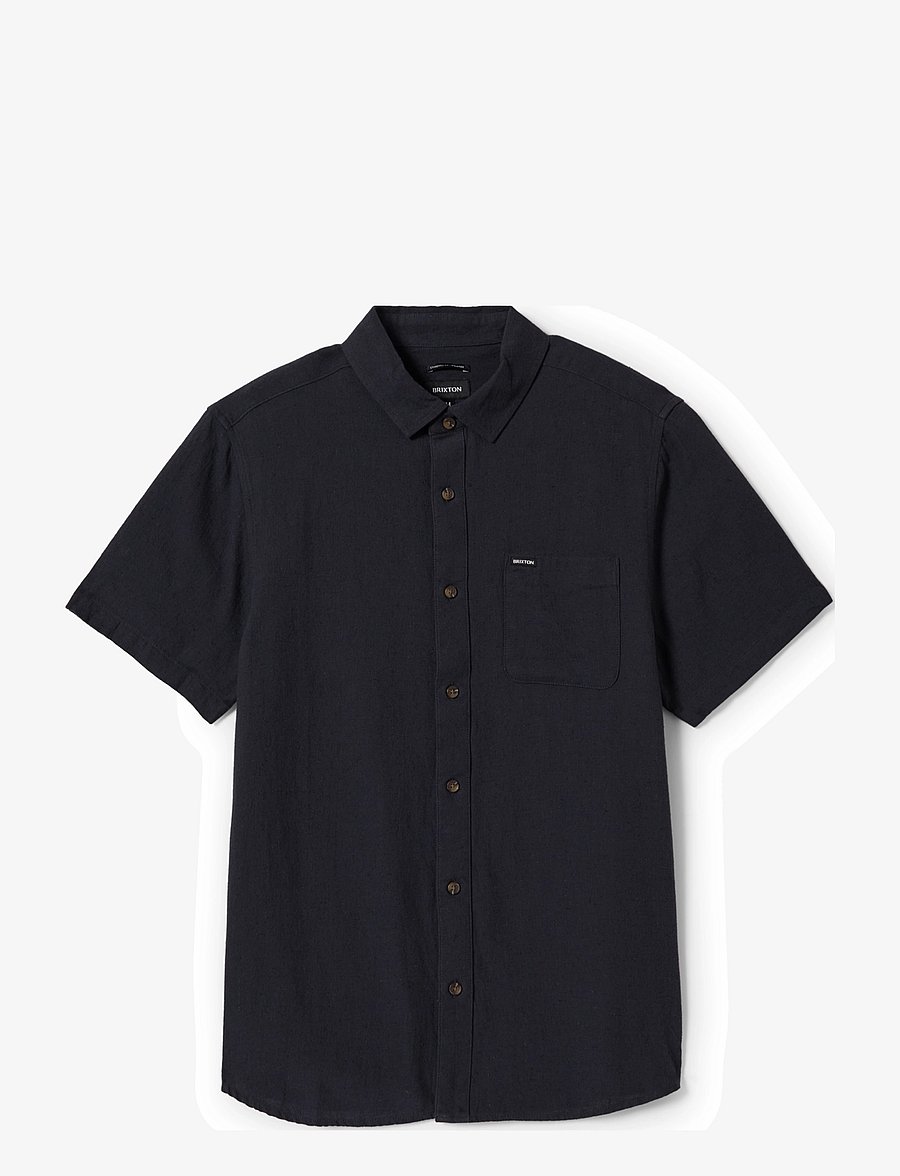 Brixton - Charter Org Cttn S/S Wvn - overhemden korte mouwen - washed black - 1