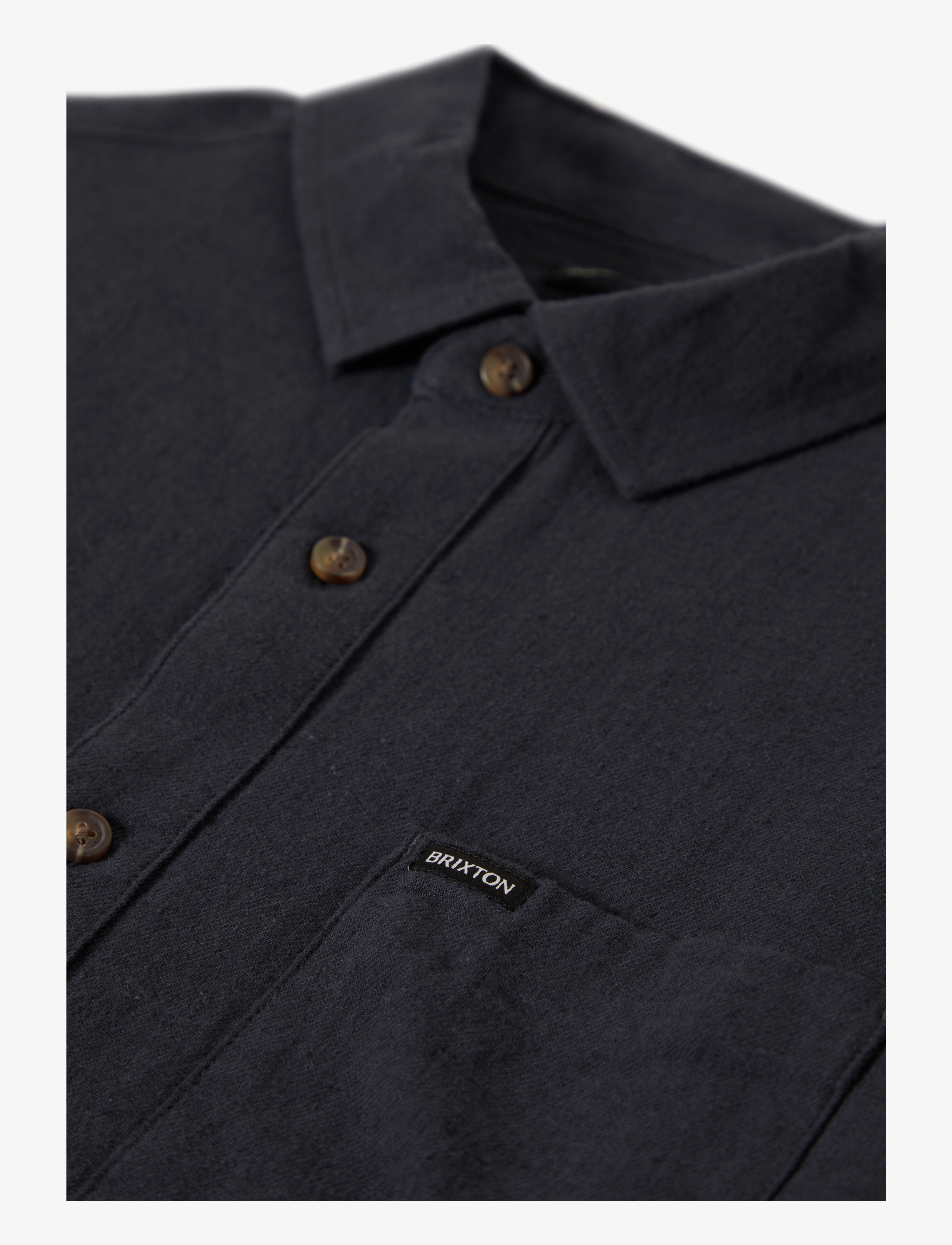 Brixton - Charter Org Cttn S/S Wvn - overhemden korte mouwen - washed black - 2