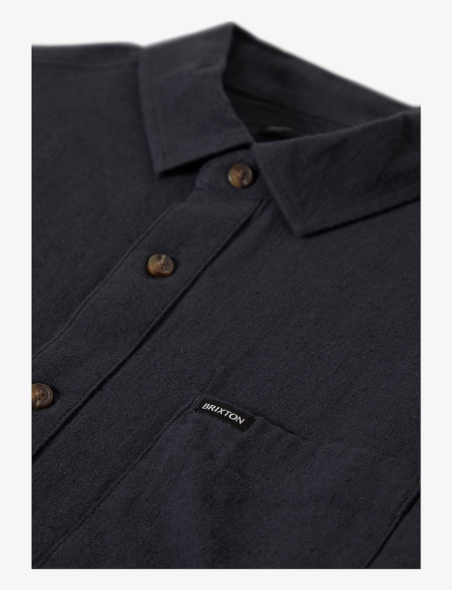 Brixton - Charter Org Cttn S/S Wvn - overhemden korte mouwen - washed black - 2