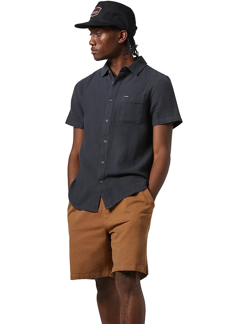 Brixton - Charter Org Cttn S/S Wvn - oxford-hemden - washed black - 0