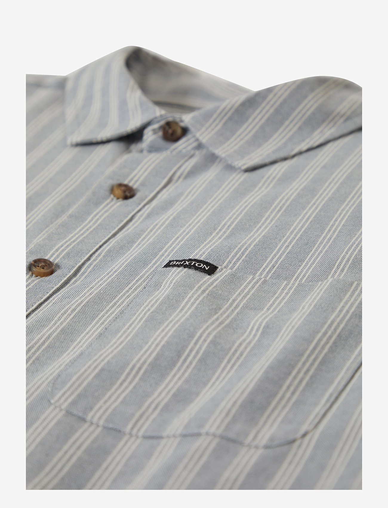 Brixton - Cru Oxford Stripe S/S Wvn - basalt blue/whitcap stripe - 2