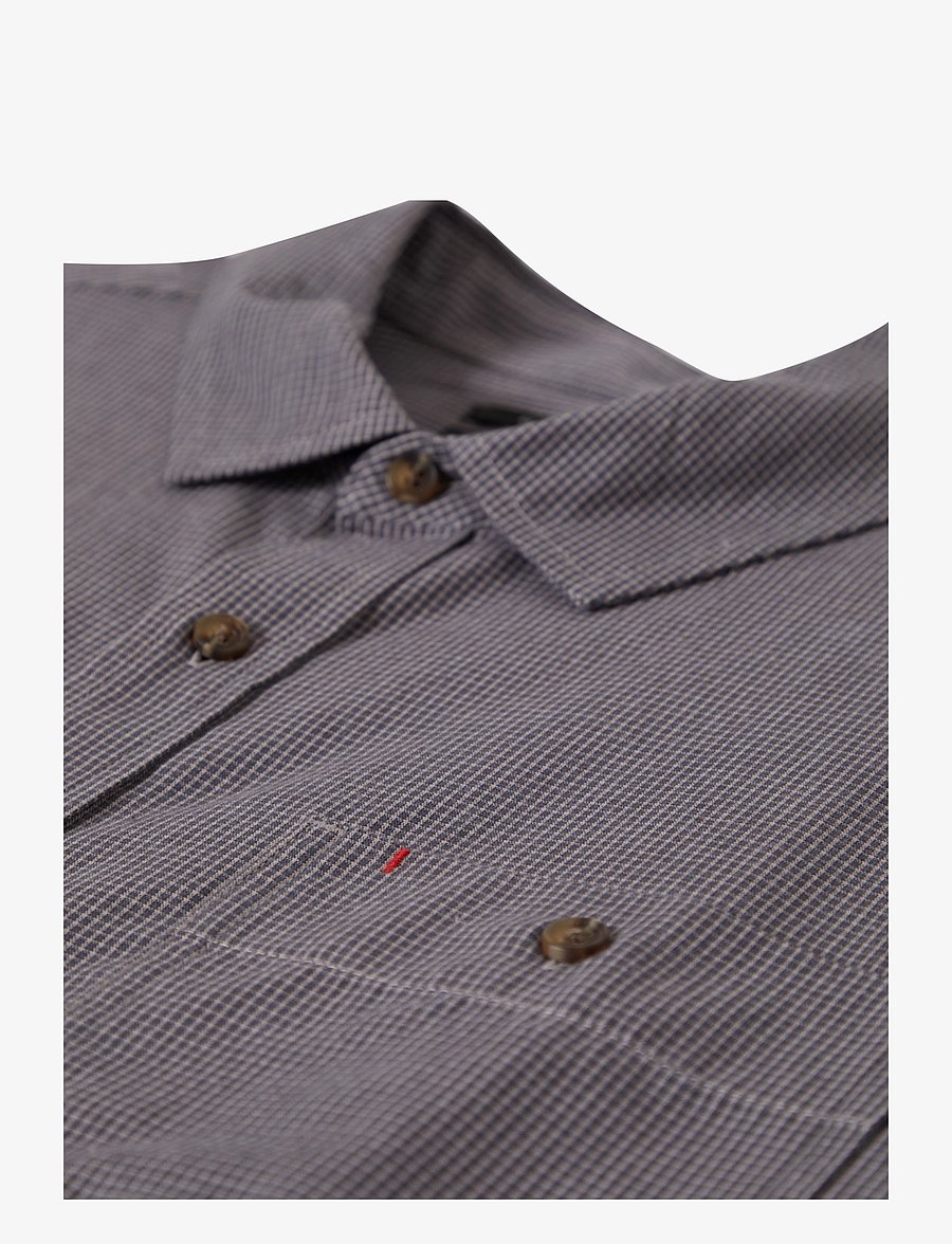 Brixton - Cru Micro Plaid S/S Wvn - overhemden met korte mouw - washed navy micro plaid - 1