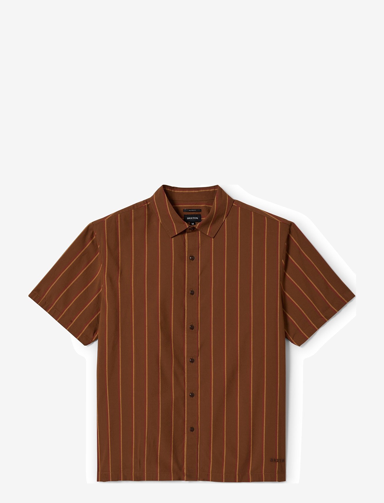 Brixton - Cru Stripe S/S Wvn - lühikeste varrukatega särgid - washed copper/burnt red/sunset - 1