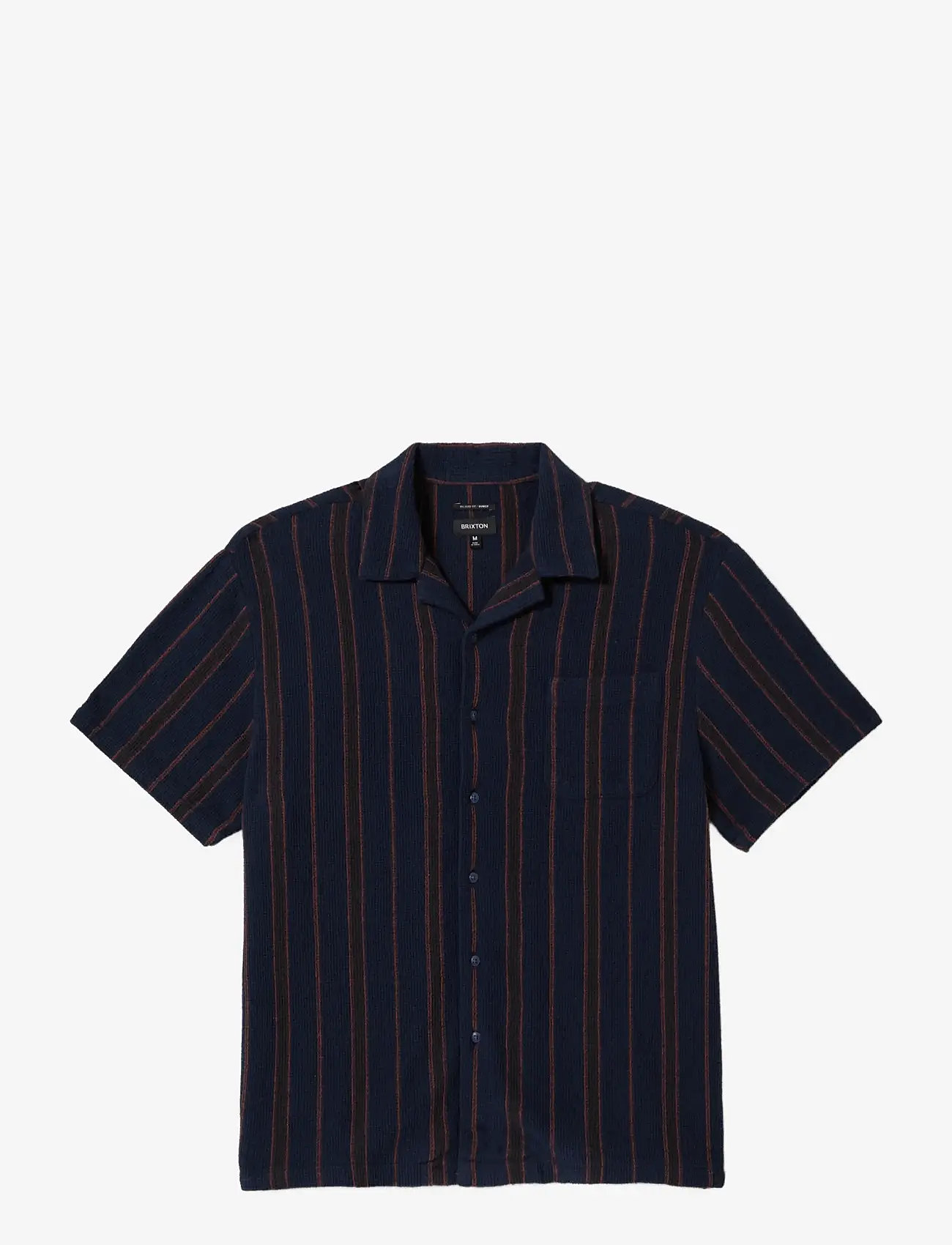 Brixton - Bunker Waffle Stripe S/S Wvn - gestreifte hemden - washed navy stripe - 1