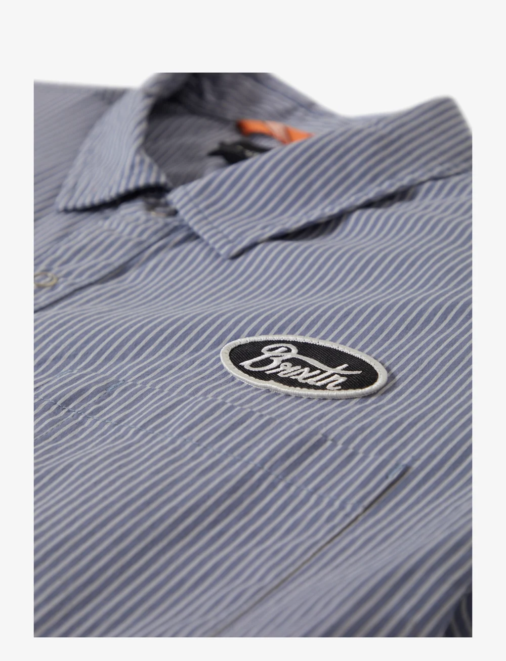 Brixton - Builders Auto S/S Wvn - stuttermaskyrtur - twilight blue/white stripe - 1