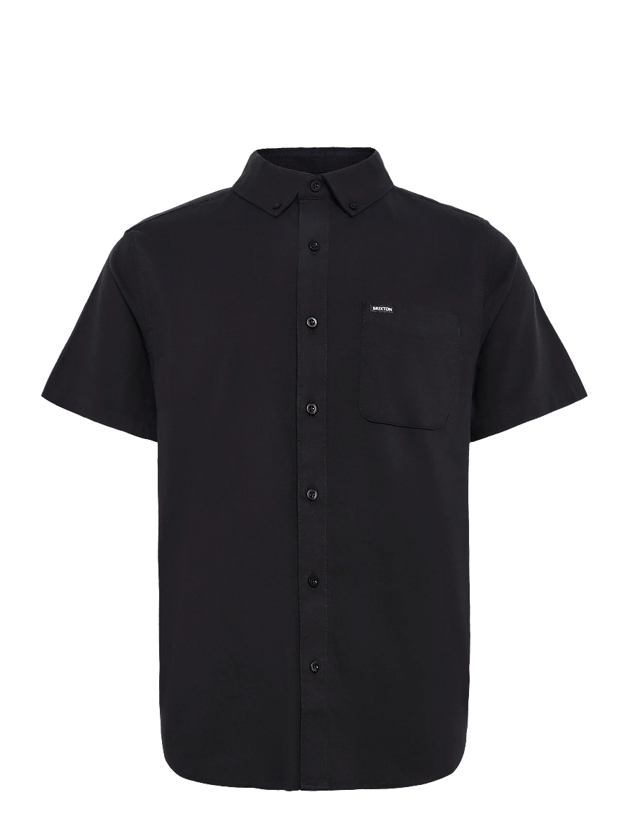 Brixton - Sanford Oxford S/S Wvn - oxford-skjortor - black - 1
