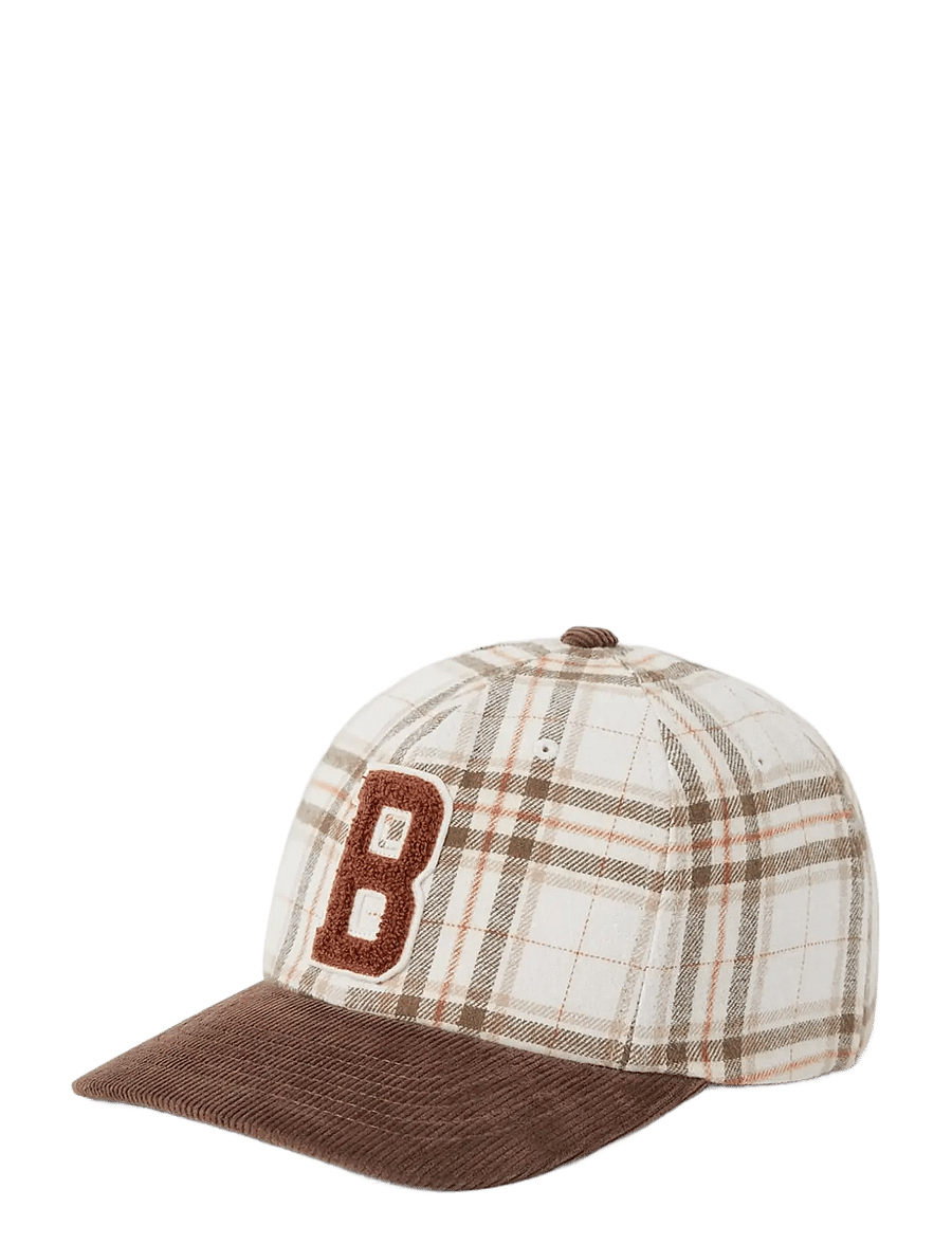 Brixton - Big B Mp Adj - kepurės su snapeliu - whitecap plaid/brown corduroy - 0