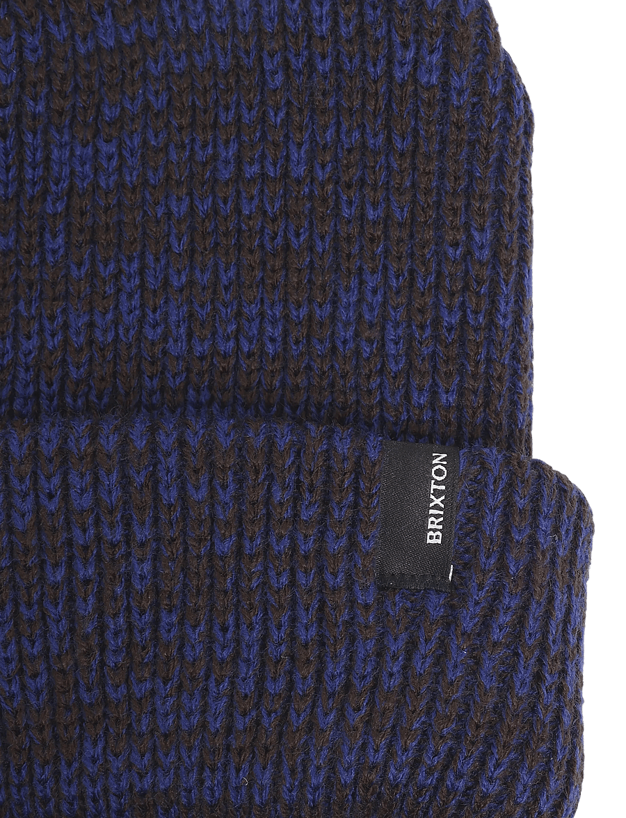 Brixton - Chunky Heist Beanie - kootud mütsid - marled navy/caramel - 2