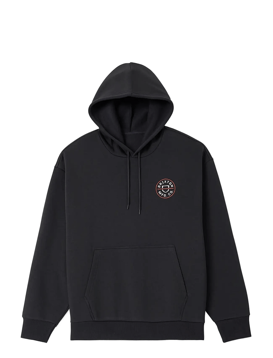 Brixton - Crest Ii Hood - teddy sweaters - black - 0
