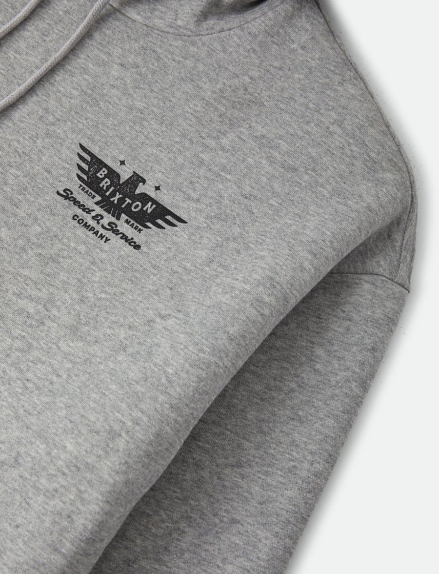 Brixton - Ewing Hood - teddy-pusad - heather grey - 3