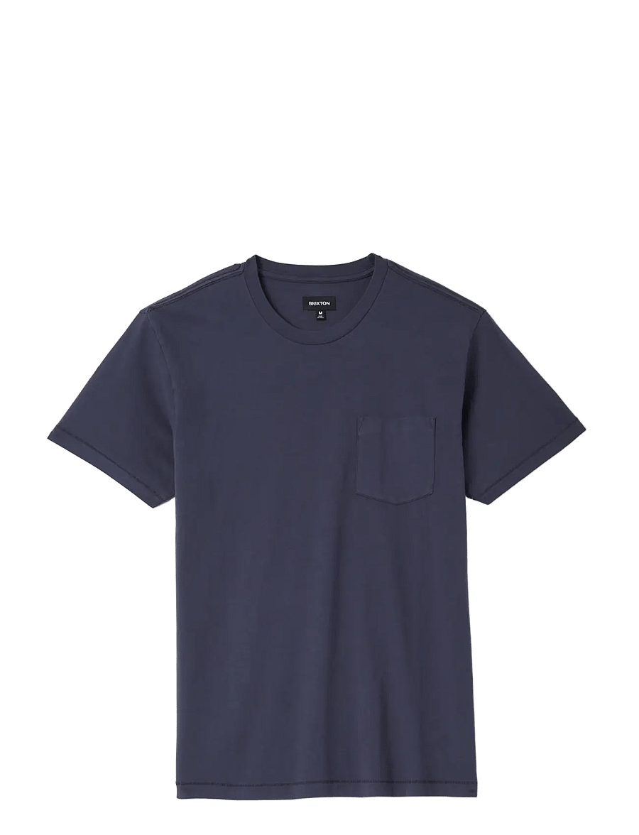 Brixton - Brixton Baseline Pocket Tee - kortærmede t-shirts - washed navy vintage wash - 0