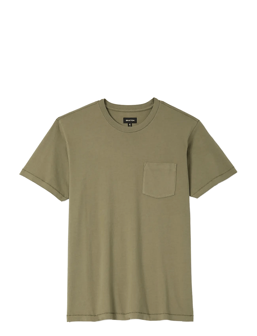 Brixton - Brixton Baseline Pocket Tee - kortærmede t-shirts - olive surplus vintage wash - 0