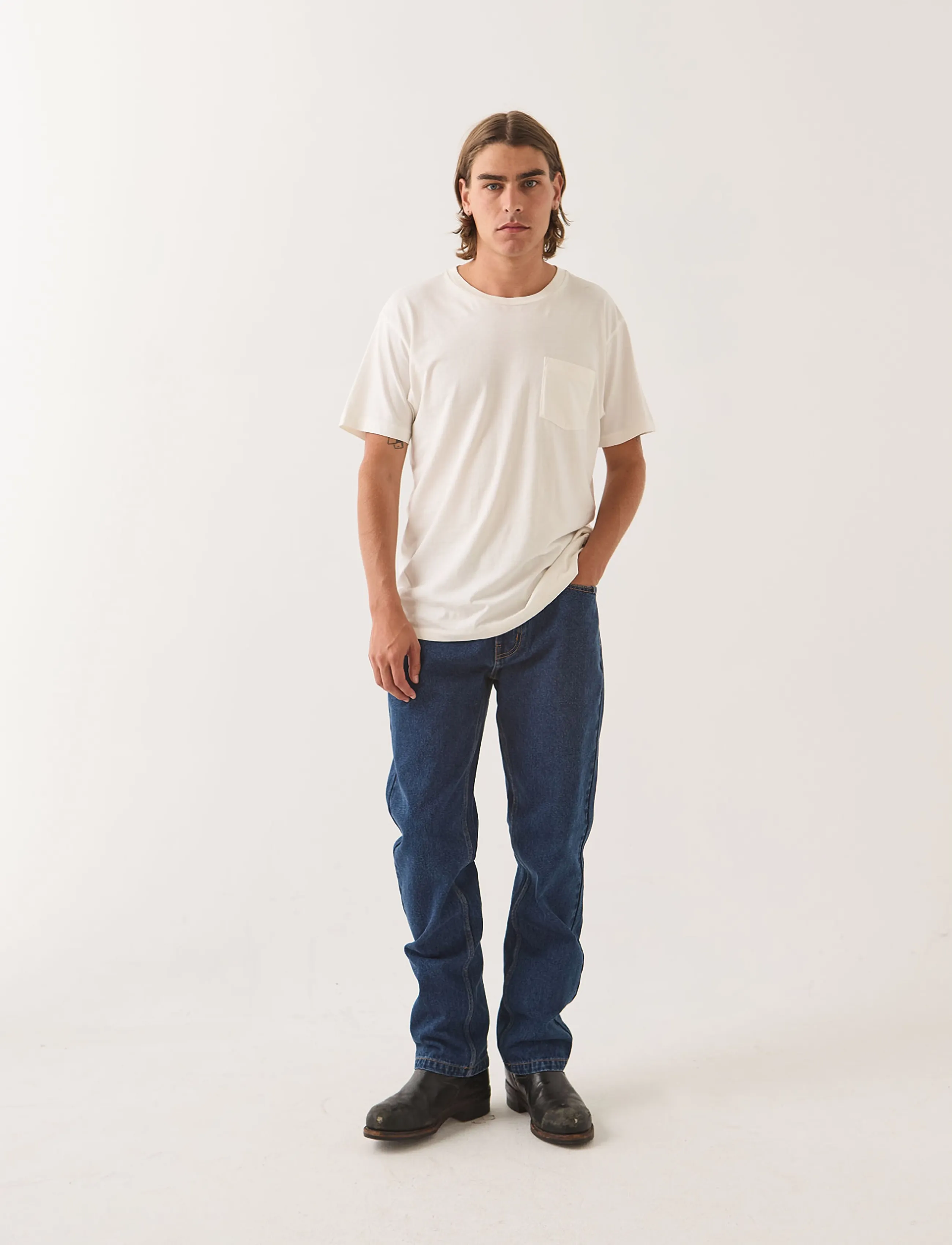 Brixton - Brixton Baseline Pocket Tee - kortærmede t-shirts - off white vintage wash - 4