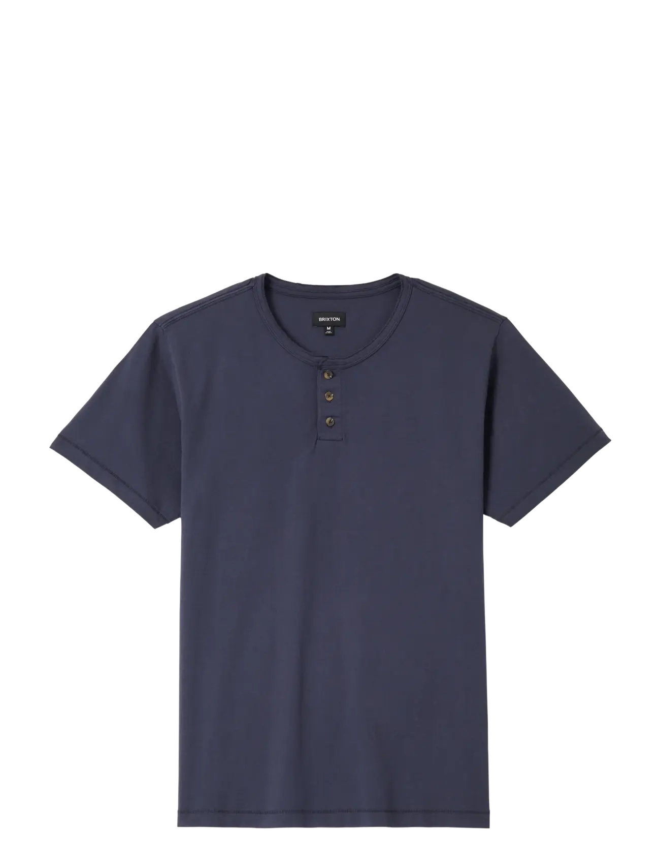 Brixton Baseline Henley Tee, M, T-shirts, Marineblau - Short-sleeved, Männerswear