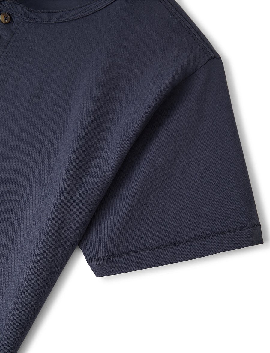 Brixton - Brixton Baseline Henley Tee - kortærmede t-shirts - washed navy vintage wash - 4