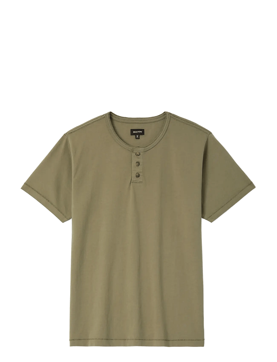 Brixton - Brixton Baseline Henley Tee - kortærmede t-shirts - olive surplus vintage wash - 0
