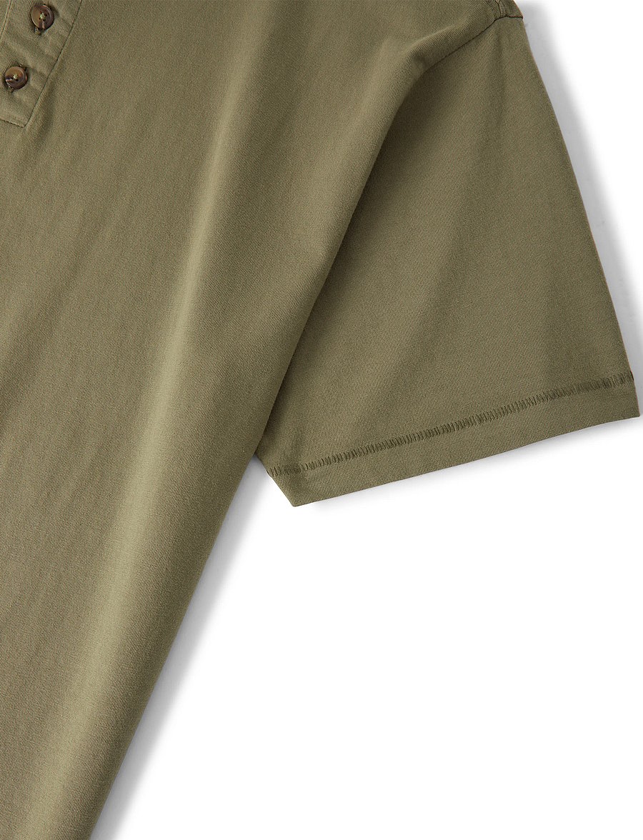 Brixton - Brixton Baseline Henley Tee - kortærmede t-shirts - olive surplus vintage wash - 3