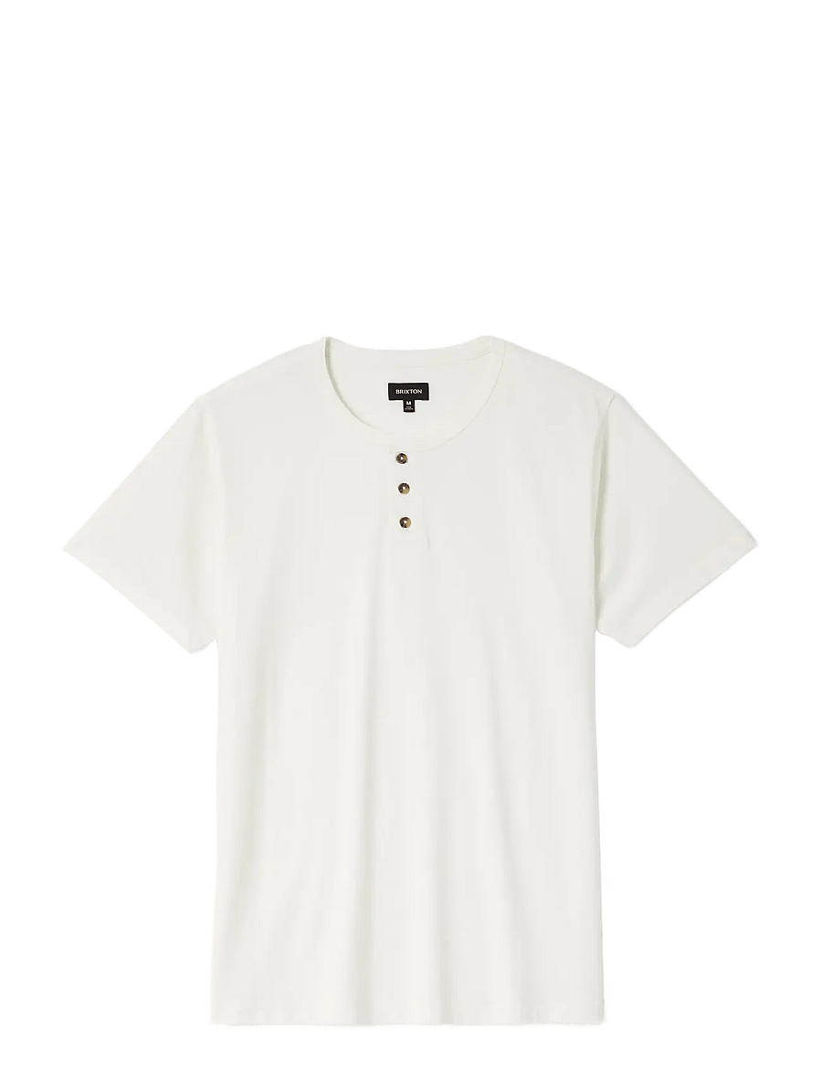 Brixton - Brixton Baseline Henley Tee - kortærmede t-shirts - off white vintage wash - 0