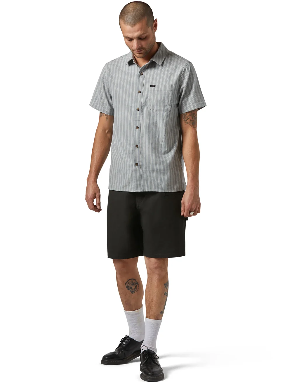 Brixton - Builders Carpenter Baggy Short - cargo stila šorti - washed black - 5