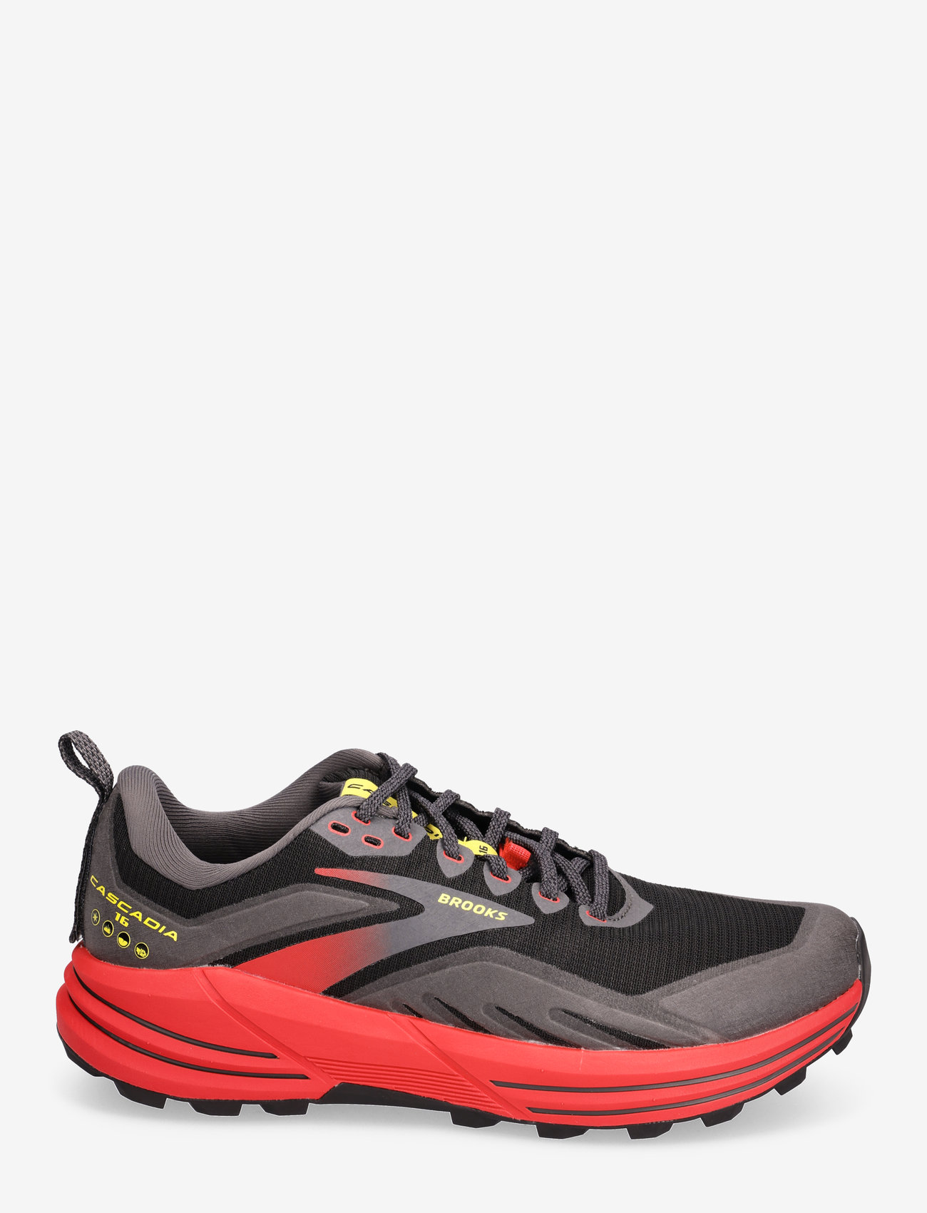 Brooks - Cascadia 16 - 035 black/fiery red/blazing yellow - 1