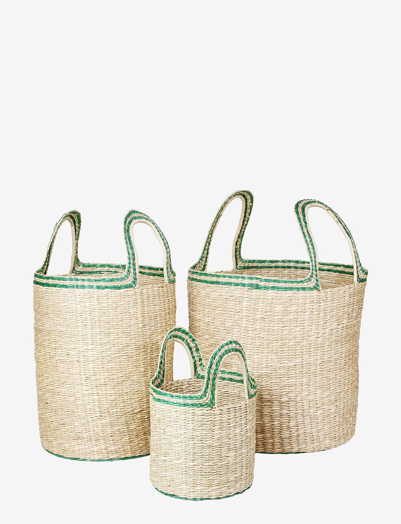Broste Copenhagen - Lykke Basket - shop etter pris - natural/jelly green - 0