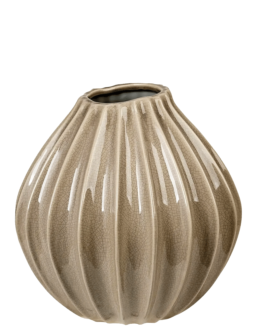 Broste Copenhagen - Wide Vase M - vaasid - rainy day grey - 0