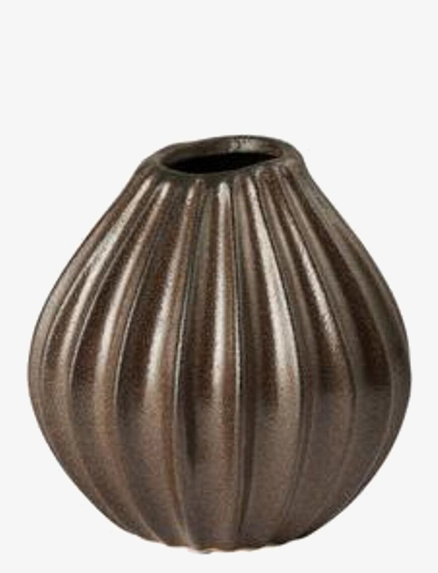 Broste Copenhagen - Wide Vase M - vaasid - antique brown - 0