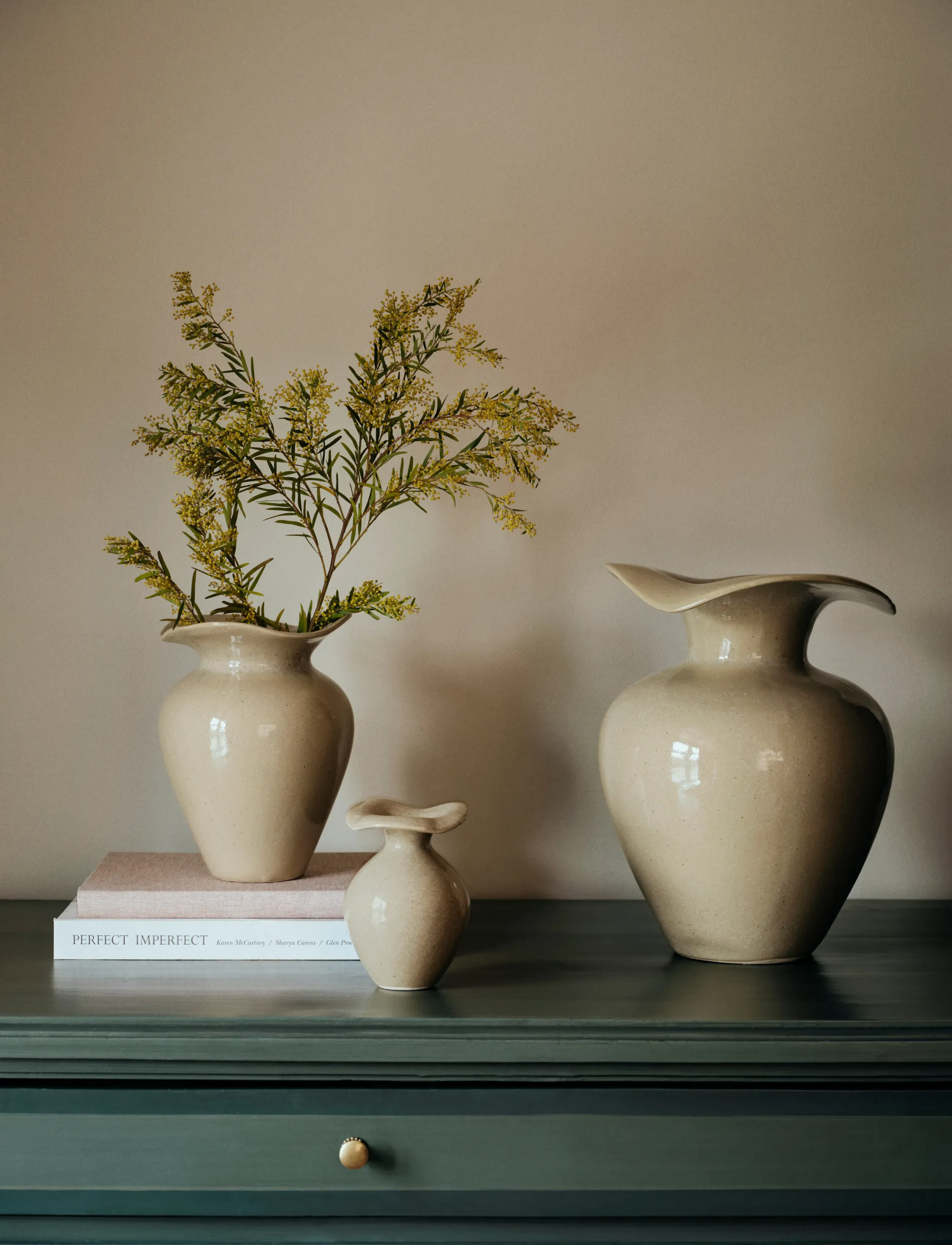 Broste Copenhagen Florentina Vase S, H22.5 cm, Vases, Beige - Other Homeware