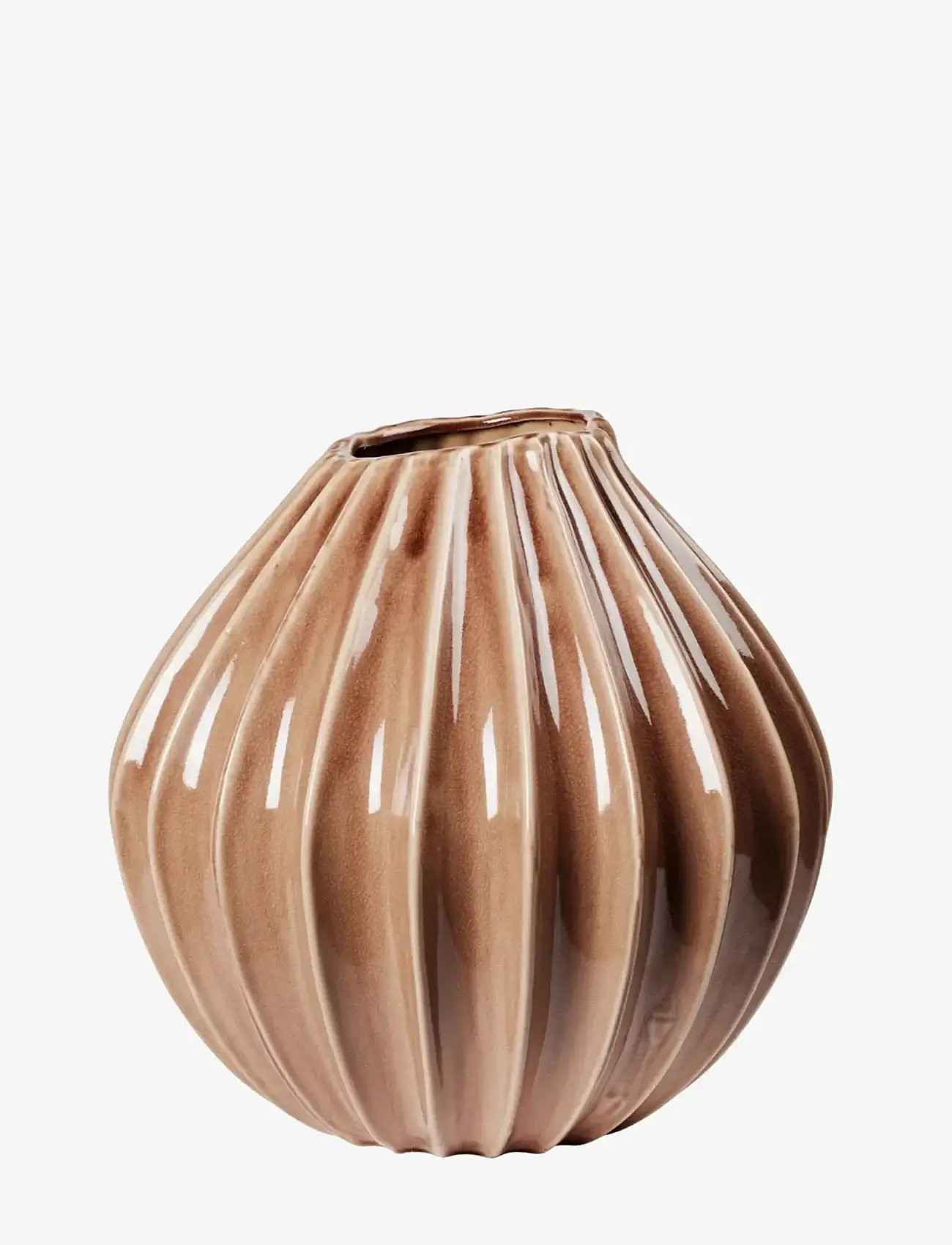 Broste Copenhagen - Wide Vase M - vaser - fawn - 1
