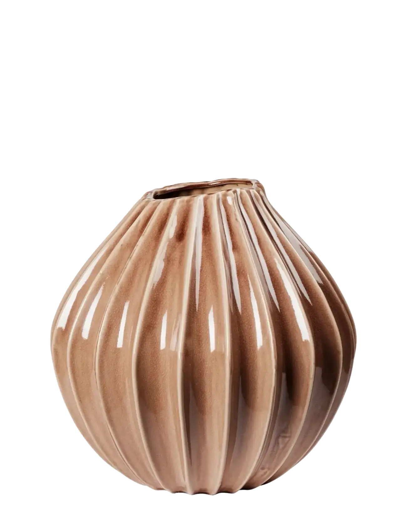Broste Copenhagen Wide Vase M - Visa allt - FAWN / brown