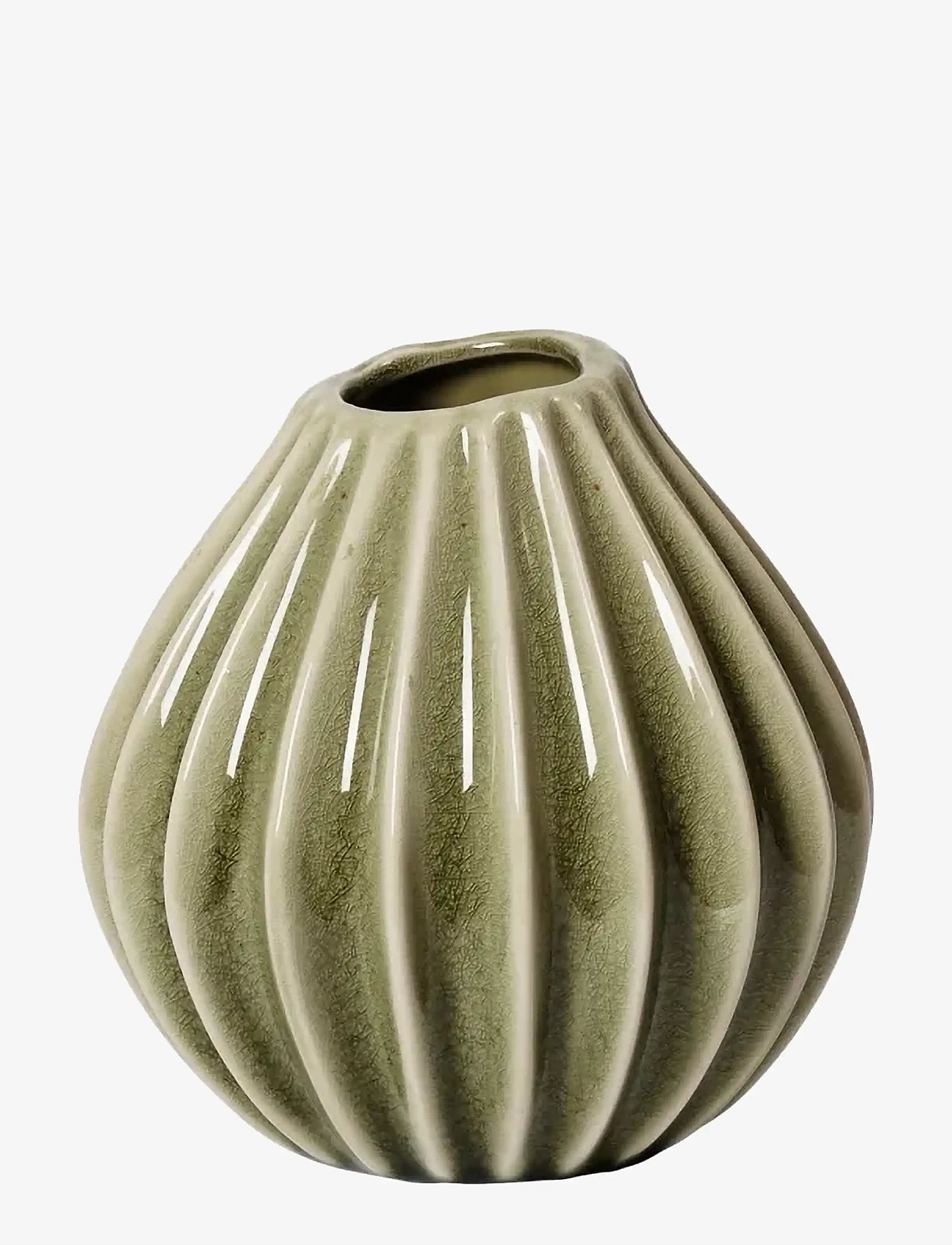 Broste Copenhagen - Wide Vase S - vaser - green - 0