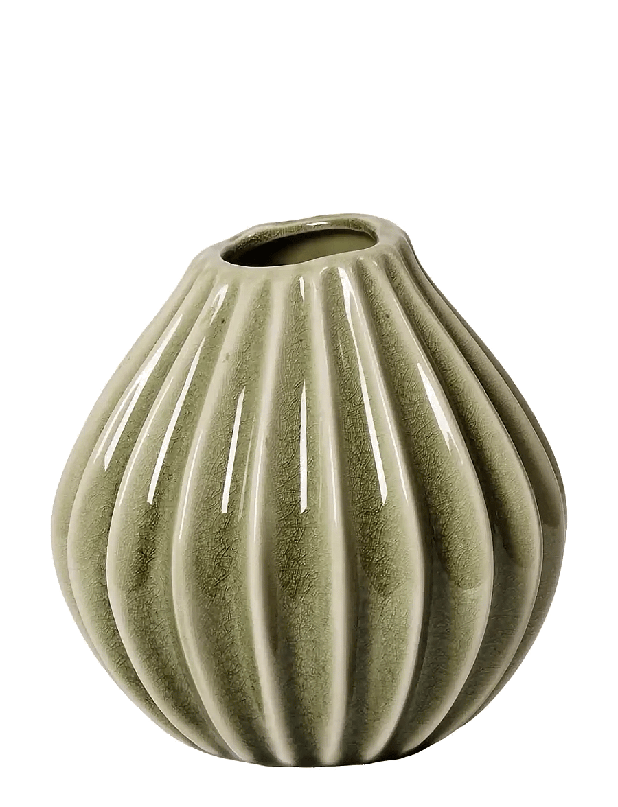 Broste Copenhagen - Wide Vase S - vaasid - green - 1