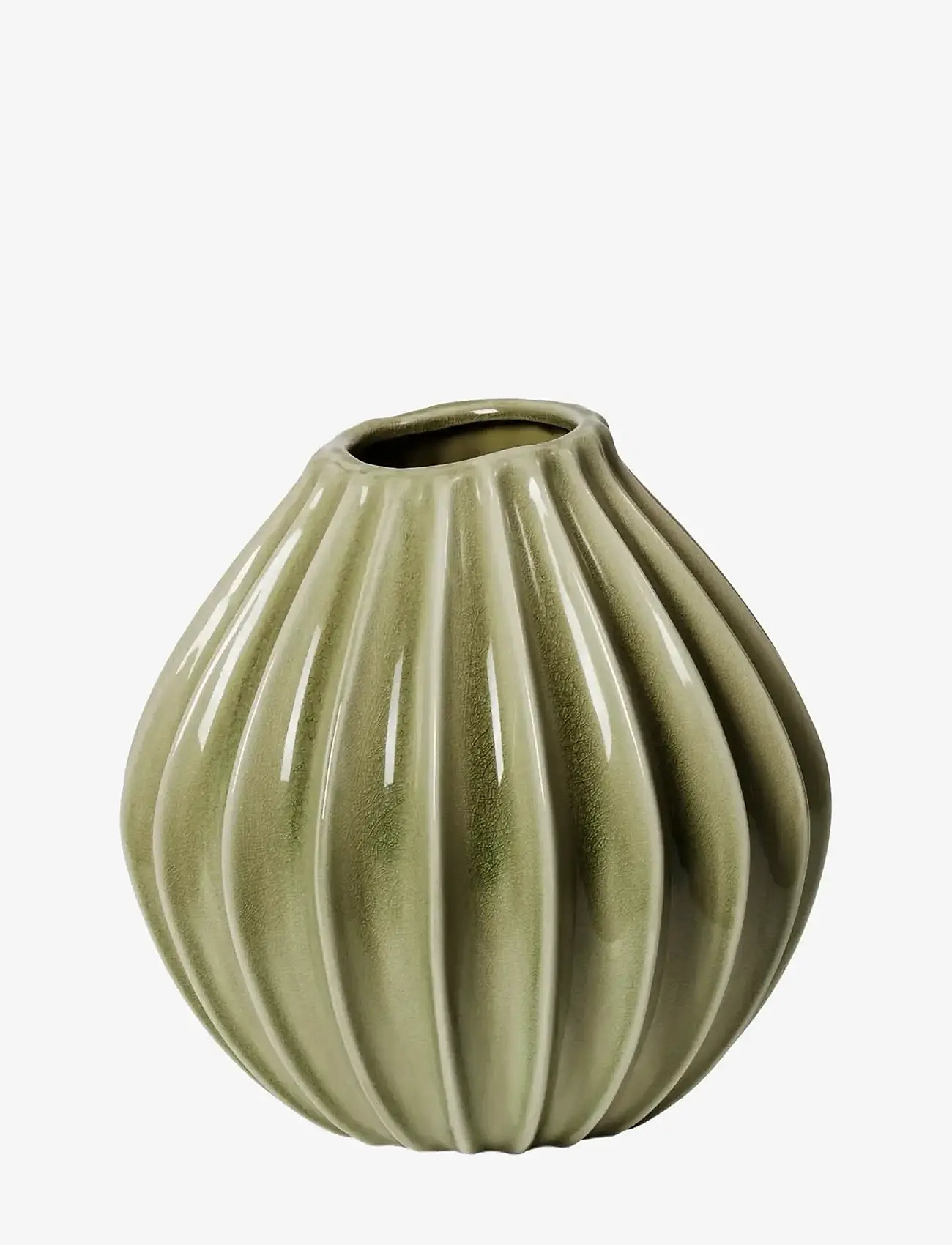 Broste Copenhagen - Wide Vase M - vaasid - green - 1