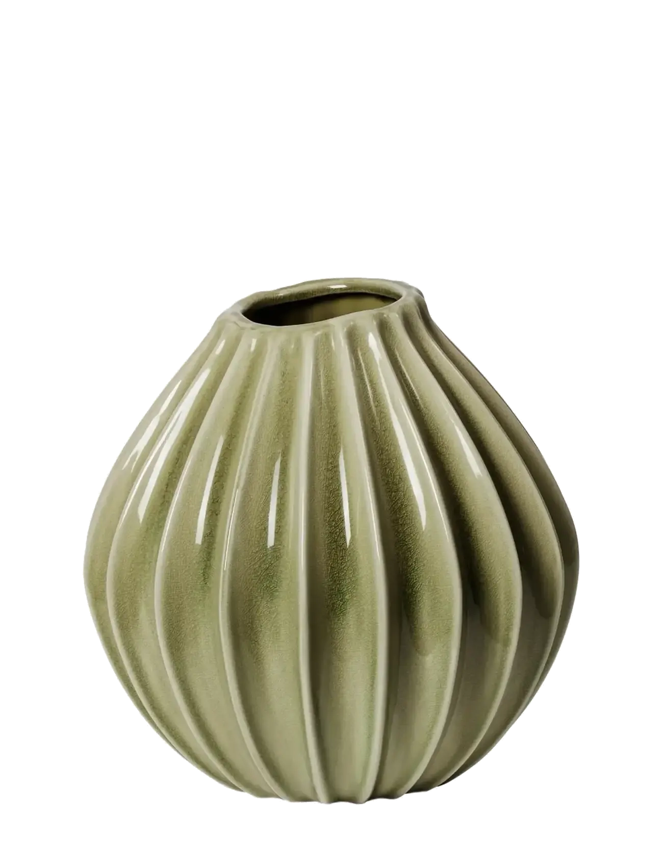 Broste Copenhagen Wide Vase M - Neuheiten - GREEN / green