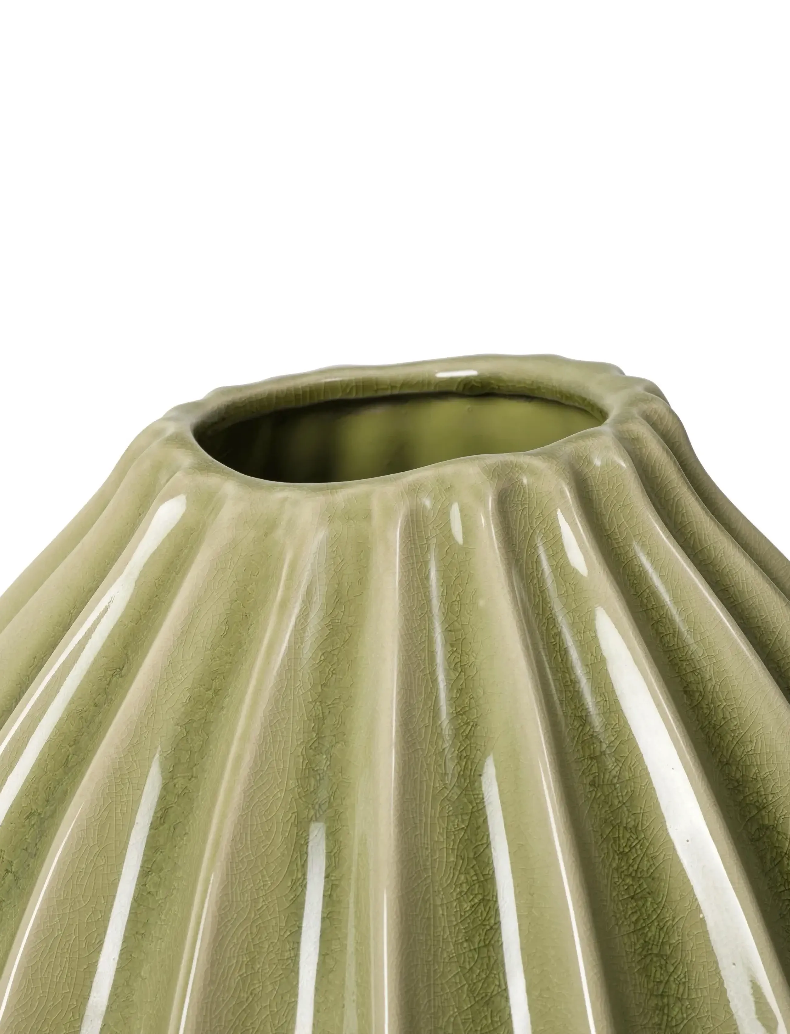 Broste Copenhagen - Wide Vase M - vases - green - 2